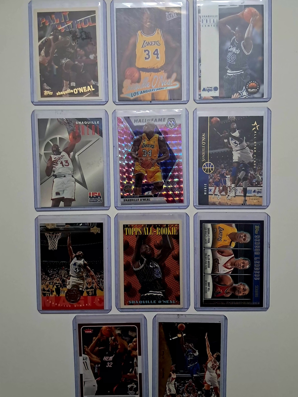 Shaquille O'Neal NBA Basketball Card Lot Of 11